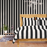 400TC Stripe Border Frame Cotton Sateen Duvet Cover Set