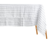 Black Striped Linen Tablecloth