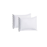 400TC U Shape Scallop Embroidery Cotton Solid Pillowcases (Set Of 2)