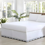 400TC Wavy Embroidery & Border Tailored Bed Skirt