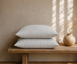 Black and White Striped Linen Pillowcases, Set of 2