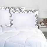 400TC Zig & Zag U Shape Scallop Embroidery Cotton Solid Pillow Sham