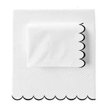 Allena 400TC Cotton Scallop Embroidery Sateen Microcheck Sheet Set