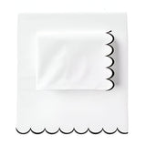 Allena 400TC Cotton Scallop Embroidery Sateen Solid Sheet Set