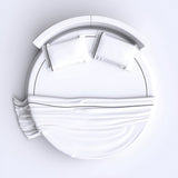 400TC Single Embroidery Sateen Solid Cotton Round Sheet Set