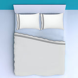 400TC Wavy Embroidery & Border Cotton Sateen Solid Sheet Set