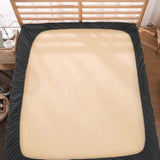 400TC Luxurious Single Embroidery Sateen Solid Cotton Fitted Sheet