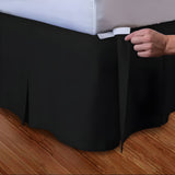 400TC Cotton Sateen Velcro Detachable Pleated Bed Skirt