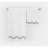 Double Wavy Embroidered Cotton Bath Towels (Set of 2)