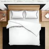 400TC Embroidery Cotton Sateen Solid Duvet Cover Set