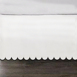 Allena 400TC Sateen Microcheck Cotton Scallop Embroidery Tailored Bed Skirt
