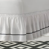 400TC Sateen Solid Cotton Single Embroidered Wrap Around Bed Skirt