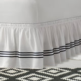 400TC Sateen Solid Cotton Triple Embroidered Wrap Around Bed Skirt