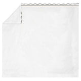 400TC Cotton Scallop Embroidery & Border Sateen Solid Sheet Set