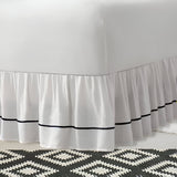 400TC Sateen Solid Cotton Single Embroidered Gathered Bed Skirt
