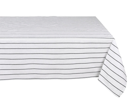 Black and White Striped Cloth Tablecloth