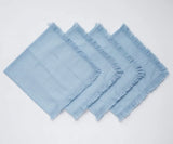Blue Fabric Napkins - Fringe