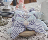 Blue Pinstripe Linen Napkins