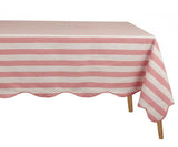Scalloped Edge Tablecloth - Striped