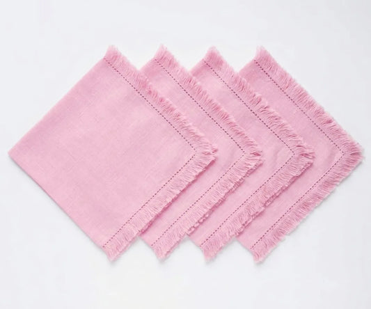 Blush Napkins with Fringe Edges