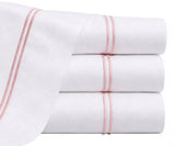Cotton Flat Sheet - Line Embroidery