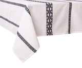 Cotton Tablecloth - Rectangle Tablecloth - Black and White