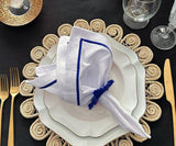 Royal Blue Embroidery Napkins - Line Design