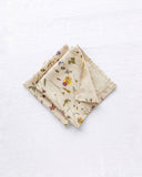 Botanical print linen napkin set of 2