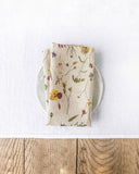 Botanical print linen napkin set of 2