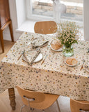 Botanical print linen tablecloth