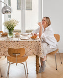 Botanical print linen tablecloth