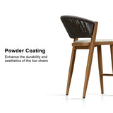 PURPLE LEAF Counter Height Bar Stool Set of 2 Outdoor Stool Chair with Footrest Patio Bar Height Stools Rattan Barstools for Outdoor or Indoor