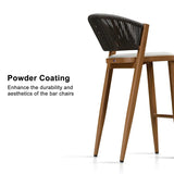 PURPLE LEAF Counter Height Bar Stool Set of 2 Outdoor Stool Chair with Footrest Patio Bar Height Stools Rattan Barstools for Outdoor or Indoor
