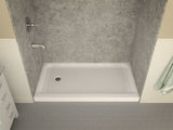 ANZZI Tier 60" x 32" Single Threshold Shower Pan, Durable Marine Grade Acrylic, cUPC Certified, 3-Wall Alcove Installation, Various Drain Options