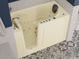 ANZZI Nimbus Series 30 in. L x 59 in. W Dual Jetted Bathtub in Biscuit with Microbubbles Jet