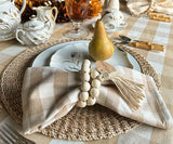 Beige And Cream Buffalo Checkered Napkins