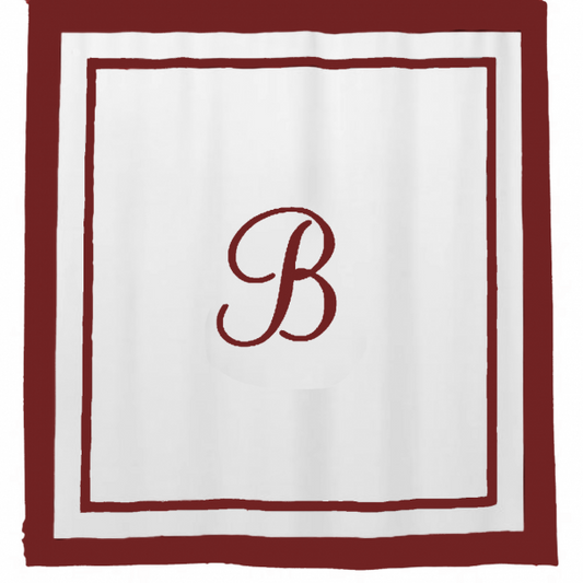 Border Frame Cotton Shower Curtain