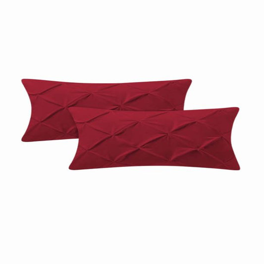 400TC Cotton Sateen Solid Pintuck Body Pillowcases (Set Of 2)