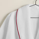 Shawl Collar Cotton Bath Robe with Border Embroidery