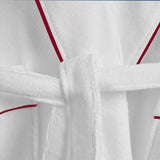 Shawl Collar Cotton Bath Robe with Border Embroidery
