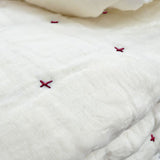 Plus-Stitch Linen Bed Coverlet