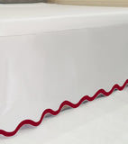 400TC Applique Scalloped Cotton Scallop Embroidery Tailored Bed Skirt