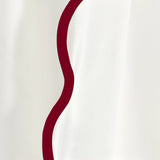 400TC Applique Scalloped Embroidery Cotton Curtain (Set Of 2)