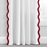 400TC Applique Scalloped Embroidery Cotton Curtain (Set Of 2)
