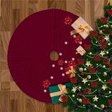 Velvet Quilted Round Christmas Tree Skirt