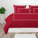 400TC Cotton Classic Luxurious Embroidery Sateen Solid Duvet Cover Set