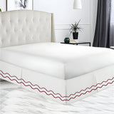 400TC Cotton Double Wavy Embroidered Tailored Bed Skirt