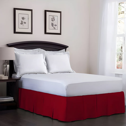 400TC Cotton Sateen Velcro Detachable Pleated Bed Skirt