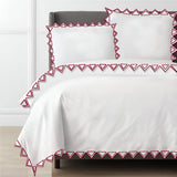 Ashley 400TC Cotton Traingle Embroidery Sateen Solid Duvet Cover Set