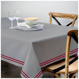 Double Embroidery Border Sateen Cotton Solid Table Cloth - Light Grey